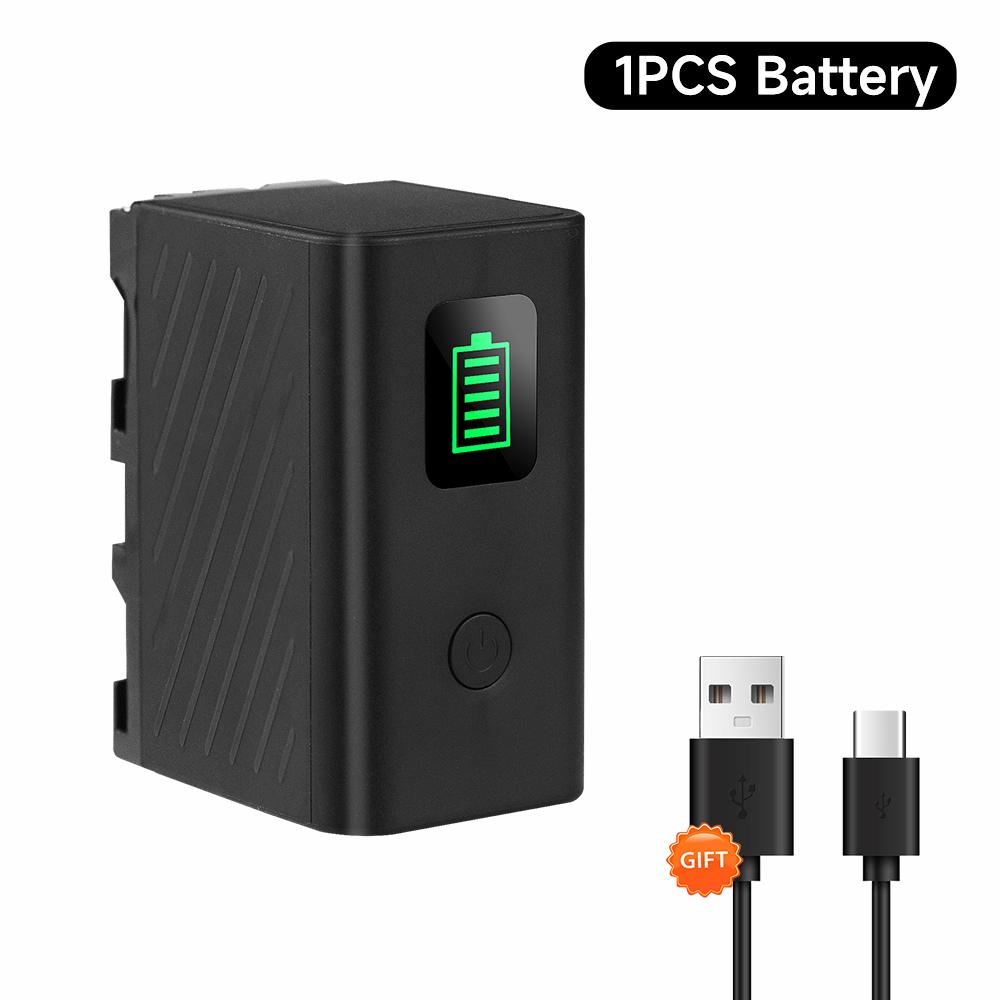 Аккумулятор PALO 6000 мАч NP F750 NP F770 со светодиодным индикатором питания и портом Type C для Sony NP F960 F970 NP-F750 NP-F550 CCD-TRV58 V1J z1 1battery