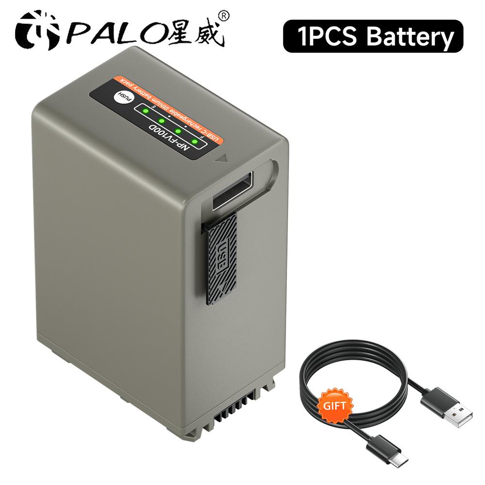 Аккумуляторы PALO NP FV100A NP-FV100 FV100 с USB-разъемом для зарядки типа C для Sony NP-FV30 NP-FV50 NP-FV70 SX83E SX63E FDR-AX100